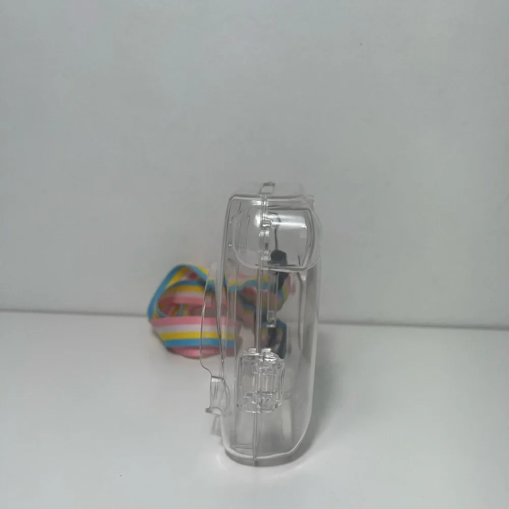 Fujifilm instax mini 8 Clear Instant Camera Case with Pastel Rainbow Strap
